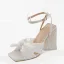 Vintage / Originale Bleu Ciel Vêtement de rue Sandales Femme 2022 Bride Cheville Noeud 10 cm Talons Épais Peep Toes / Bout Ouvert Sandales Talons Hauts