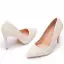 Élégant Beige Perle Chaussure De Mariée 2023 11 cm Talons Aiguilles À Bout Pointu Mariage Escarpins Talons Hauts