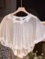 Modest / Simple White Lace Flower shawl Tulle 2025