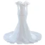 Luxury / Gorgeous White Handmade  Beading Pearl Wedding Dresses 2023 Trumpet / Mermaid Off-The-Shoulder Long Sleeve Backless Floor-Length / Long Wedding