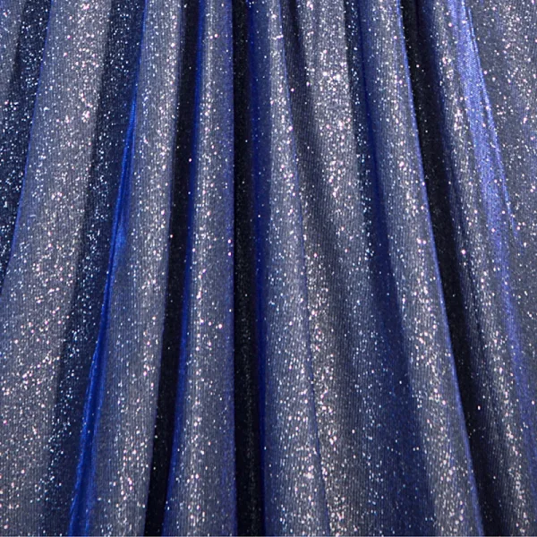 Glitzernden Meeresblau Glanz Pailletten Ballkleider 2022 A Linie V-Ausschnitt Rückenfreies Kurze Ärmel Schleife Sweep / Pinsel Zug Festliche Kleider