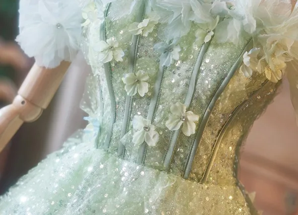 Fashion Sage Green Beading Sequins Appliques Homecoming Graduation Dresses 2025 A-Line / Princess Off-The-Shoulder Short Sleeve Backless Tea-length Formal Dresses