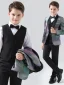 Argenté 5 pièces Mariage Costume Garçon Mariage 2024 Manteau Pantalon Chemise Cravate Gilet