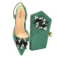 Charming Rainbow Multi-Colors Rhinestone Flower Evening Party Womens Sandals Clutch Bags 2023 6 cm Stiletto Heels Pointed Toe Sandals High Heels Clutch Bags