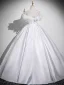 Elegant Ivory Appliques Prom Dresses 2025 A-Line / Princess Off-The-Shoulder Short Sleeve Backless Floor-Length / Long Formal Dresses
