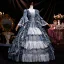 Medieval Vintage / Retro Olive Green Lace Flower Bow Prom Dresses 2025 Ball Gown Square Neckline Bell sleeves Backless Floor-Length / Long Prom Formal Dresses
