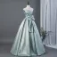 Elegant Lime Grøn Sløjfe Satin Gallakjoler 2026 Balkjole Off-The-Shoulder Kort Ærme Halterneck