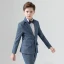 Moderne / Mode Océan Bleu Manches Longues Costume Garçon Mariage 2023 Manteau Pantalon Chemise Cravate Gilet Mariage