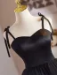 Audrey Hepburn Style Black Prom Dresses 2025 A-Line / Princess Spaghetti Straps Sleeveless Backless Floor-Length / Long Formal Dresses