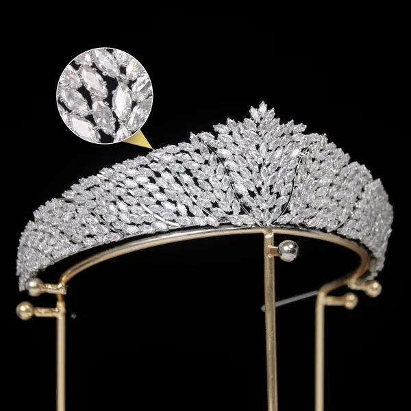 Scintillantes Argenté Faux Diamant Zircon Accessoire Cheveux Mariage 2024 Mariage Accessorize