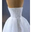 High End Glitzernden Weiß Perlenstickerei Perle Pailletten Brautkleider / Hochzeitskleider 2023 A Linie Bandeau Ärmellos Rückenfreies Hof-Schleppe Hochzeit