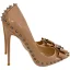 Fashion Nude Patent Leather Rivet Pumps 2022 Leather Bow 12 cm Stiletto Heels Pointed Toe Evening Party Cocktail Party Pumps High Heels