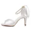 Élégant Blanche Perle Noeud Bride Cheville Chaussure De Mariée 2026 8 cm Talons Aiguilles Peep Toes / Bout Ouvert Mariage Sandales Talons Hauts