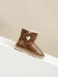 Fashion Beige Street Wear Flat Snow Boots 2024 Leather Round Toe Womens Boots