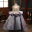 High-end Lavender Beading Glitter Pearl Rhinestone Sequins Cascading Ruffles Birthday Flower Girl Dresses 2024 Ball Gown Scoop Neck Sleeveless