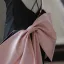 Fashion Black Satin Split Front Evening Dresses 2023 Trumpet / Mermaid Spaghetti Straps Sleeveless Backless Bow Floor-Length / Long Evening Party Formal Dresses