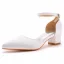 Schlicht Ivory / Creme Freizeit Satin Sandalen Damen 2023 Knöchelriemen 4 cm Thick Heels Low Heel Spitzschuh Sandaletten
