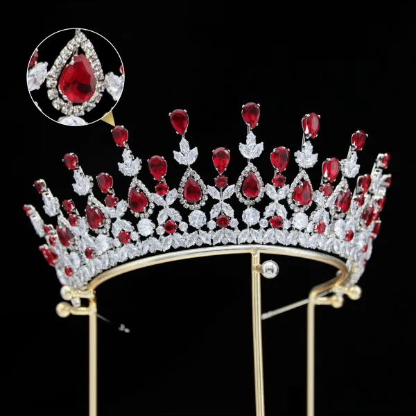 Baroque Silver Rhinestone Wedding Bridal Hair Accessories Tiara 2024 Alloy