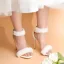 Sexy White Plush Wedding Shoes 2022 Leather 11 cm Stiletto Heels Open / Peep Toe Sandals High Heels