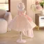 Bling Bling Champagne Appliques Pearl Sequins Birthday Flower Girl Dresses 2025 Ball Gown Scoop Neck Bow Sleeveless Short