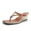 Modest / Simple Black Street Wear Womens Sandals 2022 T-Strap 6 cm Wedges Open / Peep Toe Sandals