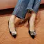 Fashion Black Evening Party Rhinestone Suede Leather Pumps 2023 10 cm Stiletto Heels Pointed Toe Pumps High Heels