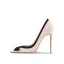 Mode Aprikos / Beige Mocka Bal Pumps 2022 Läder Rosett 10 cm Stilettklackar Spetsiga Pumps Högklackade