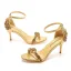 Sexy Champagne Evening Party Rhinestone Womens Sandals 2023 Ankle Strap 7 cm Stiletto Heels Open / Peep Toe Sandals High Heels