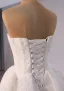 High-end White Lace Flower Wedding Dresses 2024 Ball Gown Strapless Sleeveless Backless Court Train Wedding