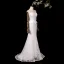 Vintage / Retro High-end White Pearl Lace Flower Wedding Dresses 2026 Trumpet / Mermaid Strapless Sleeveless Backless Sweep Train Wedding