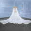 Elegant High-end White Beading Pearl Wedding Dresses 2023 Trumpet / Mermaid Scoop Neck Short Sleeve Royal Train Wedding