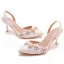 Charming White Pearl Rhinestone Lace Flower Wedding Shoes 2023 7 cm Stiletto Heels Pointed Toe Wedding Sandals High Heels