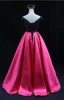 Vintage / Retro Fuchsia Prom Dresses 2025 Ball Gown Strapless Sleeveless Backless Floor-Length / Long Prom Formal Dresses