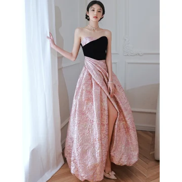 Chic Beautiful Candy Pink Prom Dresses 2022 A Line Princess Strapless Sleeveless Backless Floor Length Long Prom Formal Dresses