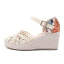 Fashion Summer Beige Street Wear Womens Sandals 2023 Ankle Strap 7 cm Wedges Round Toe Womens Shoes