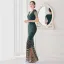 Sexy Black Beading Sequins Evening Dresses 2022 Trumpet / Mermaid V-Neck Sleeveless Floor-Length / Long Evening Party Formal Dresses