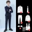 Navy Blue Long Sleeve Boys Wedding Suits 2022 Wedding Coat Pants Shirt Tie Vest