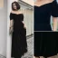 Chic / Belle Noire Daim Robe De Bal 2022 Princesse De l'épaule Manches Courtes Dos Nu Longue Promo Robe De Cérémonie