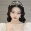Eleganckie Srebrny Rhinestone Cyrkon Ozdoby Do Włosów Ślubne Tiara 2022 Stop Ślub Ozdoby Do Włosów Ślubne