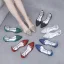 Chic / Beautiful Dark Green Rhinestone Prom Flat Womens Shoes Womens Sandals 2024 Ankle Strap Pointed Toe Sandals
