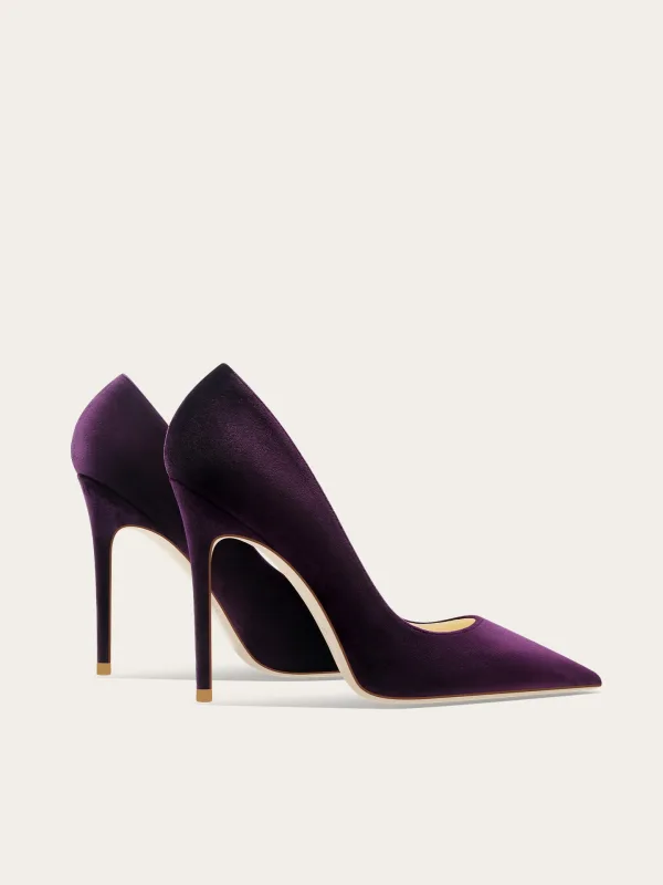 Élégant Violet Soirée Paillettes Escarpins 2026 Cuir 10 cm Talons Aiguilles À Bout Pointu Escarpins Talons Hauts