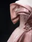 Elegant Blushing Pink Glitter Lace Flower Prom Dresses 2025 Ball Gown Off-The-Shoulder Short Sleeve Backless Floor-Length / Long Prom Formal Dresses
