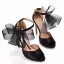 Sexy Noire Bride Cheville Noeud Soirée Sandales Femme 2022 Satin 11 cm Talons Aiguilles Peep Toes / Bout Ouvert Sandales Talons Hauts