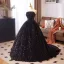 Sexy Black Sequins Prom Dresses 2025 Ball Gown Strapless Sleeveless Backless Floor-Length / Long Formal Dresses
