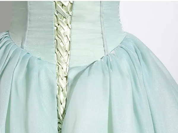 Élégant Vert Citron Robe De Bal 2024 Robe Boule De l'épaule Volants Manches Courtes Dos Nu Longue Promo Robe De Ceremonie