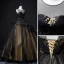 Elegant Black Beading Lace Flower Prom Dresses 2022 Ball Gown Scoop Neck Sleeveless Backless Cascading Ruffles Floor-Length / Long Formal Dresses