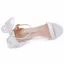 Schlicht Weiß Knöchelriemen Schleife Brautschuhe 2025 11 cm Stilettos Peeptoes Hochzeit Sandaletten Hochhackige