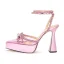 Sexy Argenté Faux Diamant Chaussure De Mariée 2022 Bride Cheville 11 cm Talons Aiguilles Peep Toes / Bout Ouvert Mariage Talons Hauts