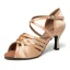 Chic / Beautiful Champagne Latin Dance Shoes 2022 X-Strap 7 cm Stiletto Heels Open / Peep Toe Prom Womens Sandals High Heels