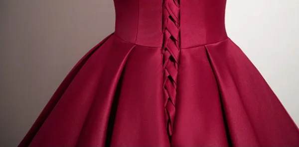 Vintage / Retro Burgundy Satin Prom Dresses 2024 Ball Gown Off-The-Shoulder Sleeveless Backless Floor-Length / Long Prom Formal Dresses